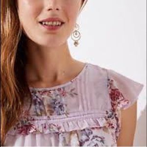 Floral Loft flutter sleeve top